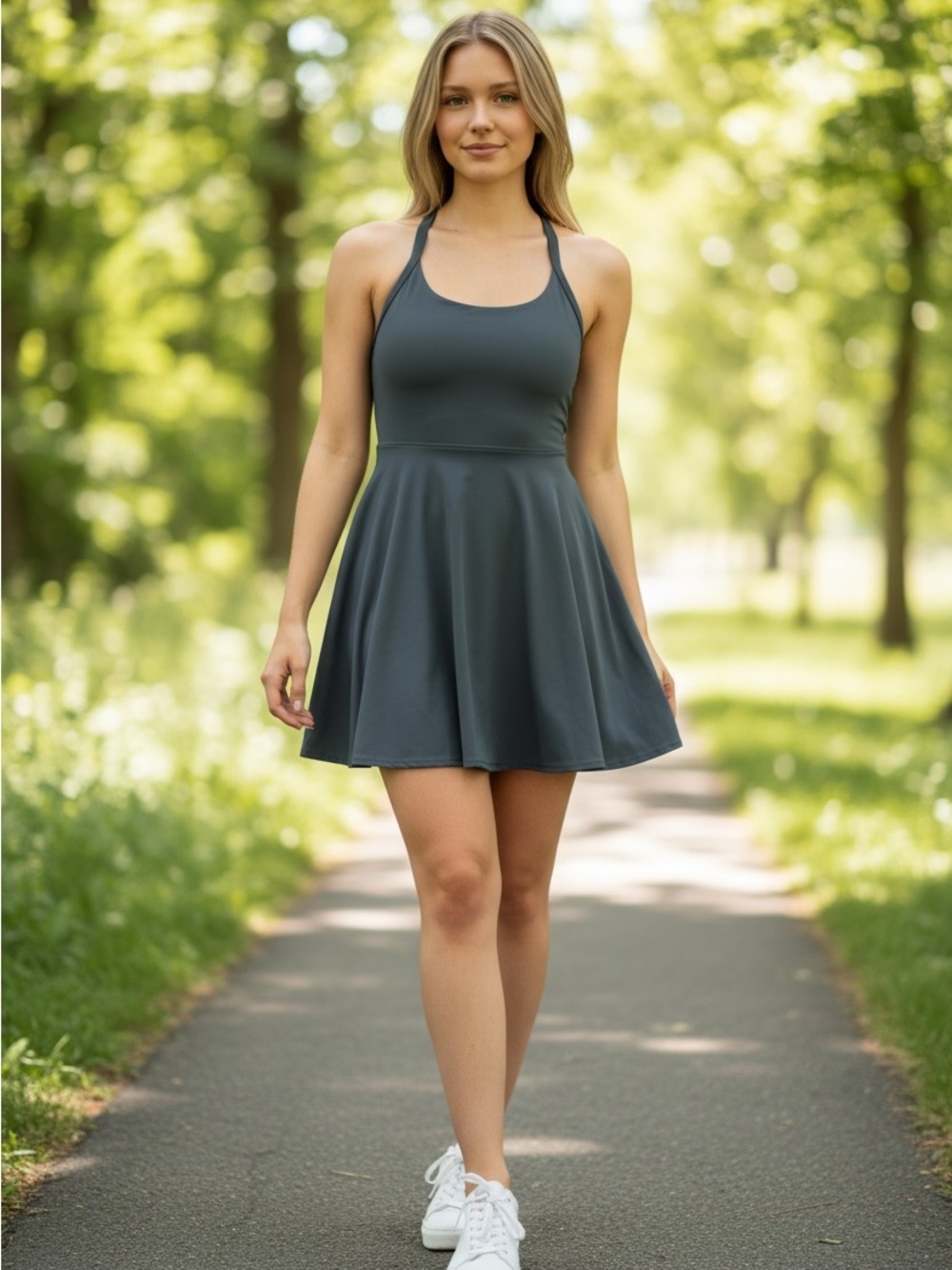 HALARA Blue Athletic Dress